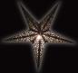 Preview: Baby Kala Black / Silverglitter - Foldable glowing Paperstar with 5 points, 40 cm